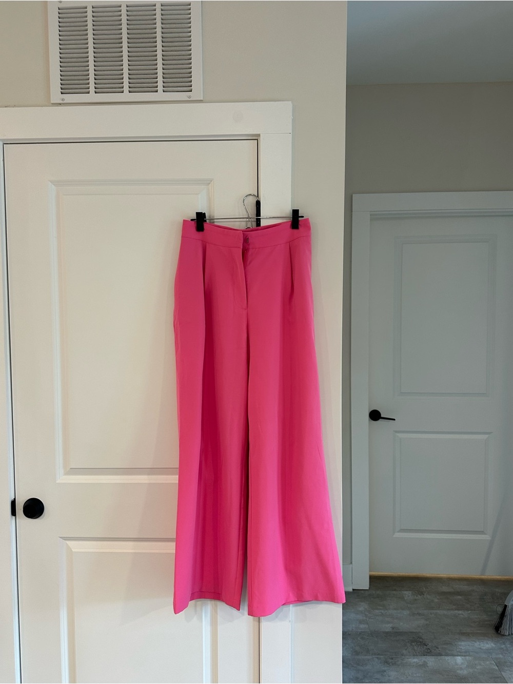 High-Waist Wide-Leg Pink Women's Pants